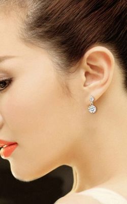 SS11005 S925 Silver Super Flash diamond earrings